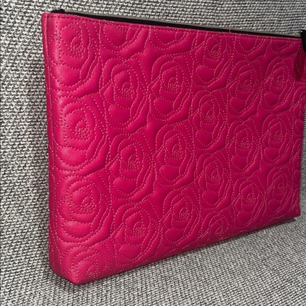 Betsey Johnson Pink Floral Embossed Laptop Bag